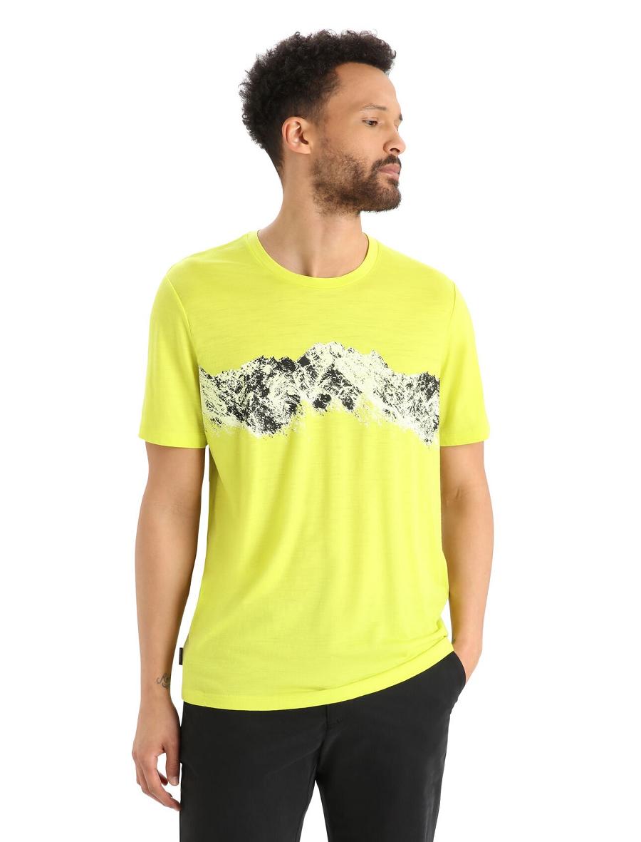 T Shirts Icebreaker Merino Tech Lite II Corta Sleeve Remarkable Range Homme Jaune | FR 1206YXFU